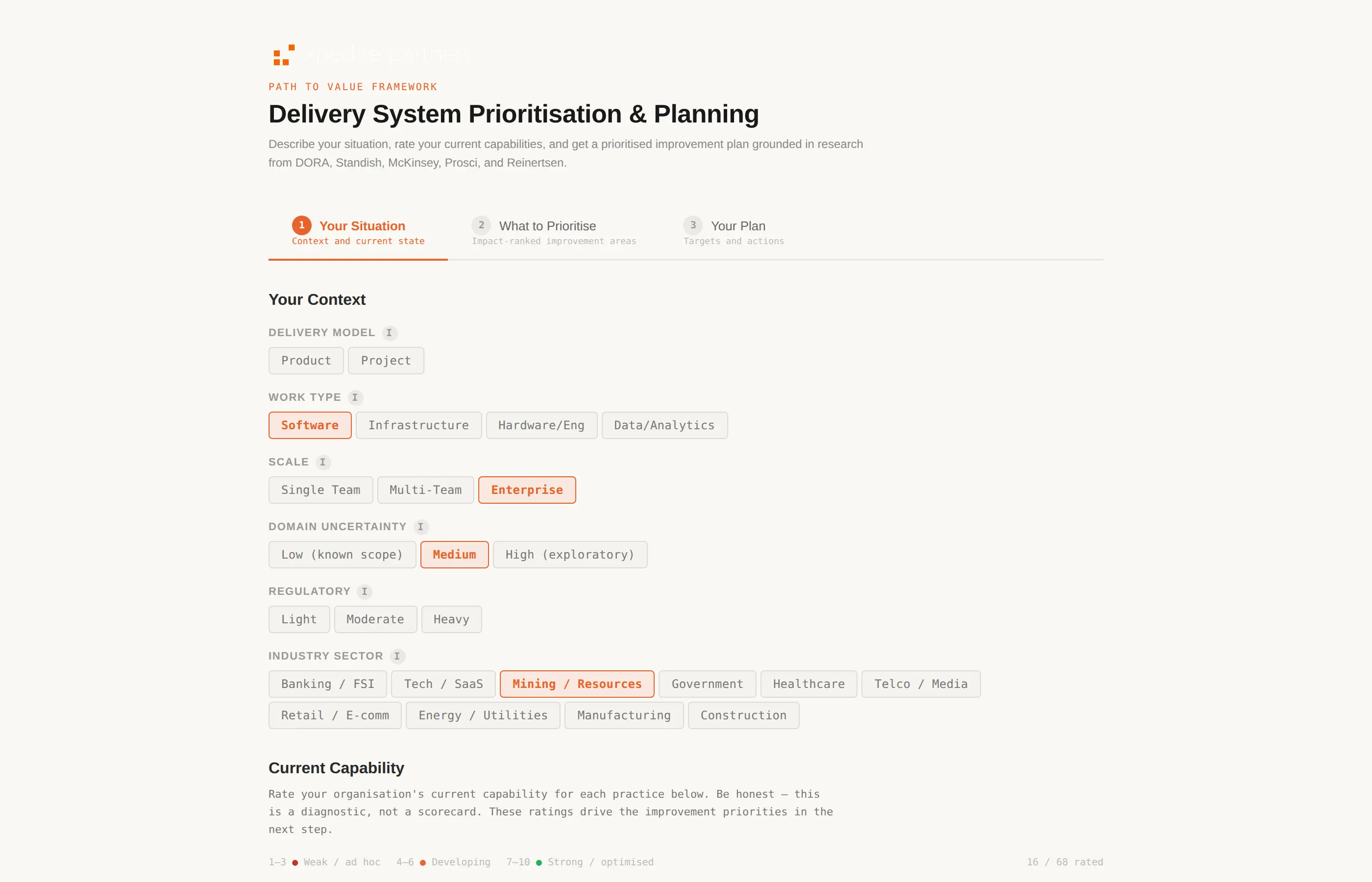 Context configuration — tailor the model to your organisation
